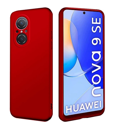 Husa Matte TPU pentru Huawei NOVA 9 SE, Vafy, Silicon Slim, Protectie Antisoc, Rosu