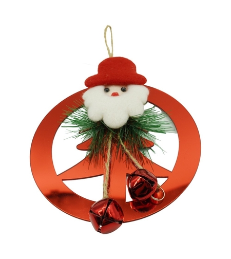 Ornament brad, Flippy, Brad cu clopotei, Rosu, Lucios, 15*20CM, Acril, Interior/ Exterior