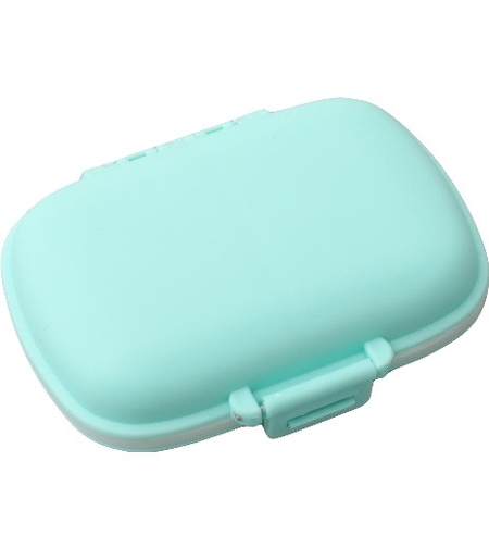 Organizator medicamente, Plastic, 8 compartimente, 0.1 L, Albastru, Flippy, 11 x 7 cm