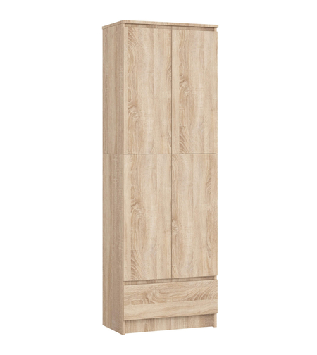 Dulap inchis cu 2 usi si sertar, 4 rafturi, PAL laminat 16 mm, 60x35x180 cm, stejar sonoma