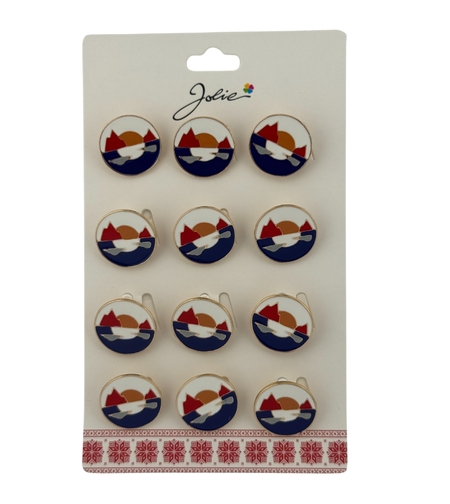 Set 12 Brose Martisor pentru Copii, Jolie, Model Peisaj, Multicolor