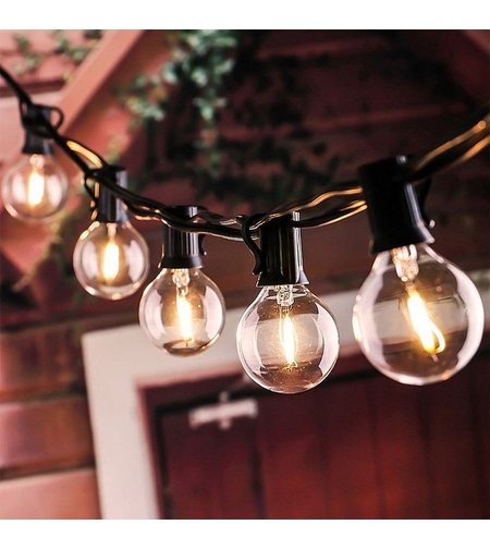 Instalatie Craciun, 5 M, 10 de LED-uri, alb-cald, model cu bulb, liniara, solara, interior/exterior, Flippy