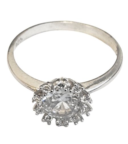 Inel din Argint 925, Jolie Silver, pentru Dama, Model Bumb cu Pietre din Zirconiu, Argintiu