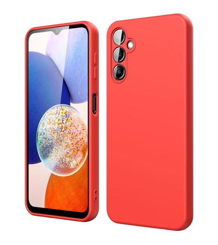 Husa de Protectie, Vafy, pentru Samsung Galaxy A15, Liquid Silicone, cu Microfibra pe Interior, Protectie Antisoc, Compatibil Incarcare Wireless, Rosu