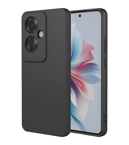 Husa de Protectie, Vafy, pentru Oppo Reno 11 F, Liquid Silicone, cu Microfibra pe Interior, Protectie Antisoc, Compatibil Incarcare Wireless, Negru