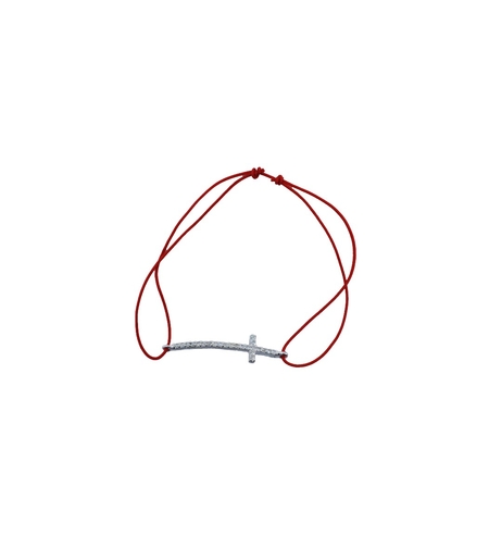 Bratara cu nod dublu din Argint 925 Cruce cu pietre, 0.8 g