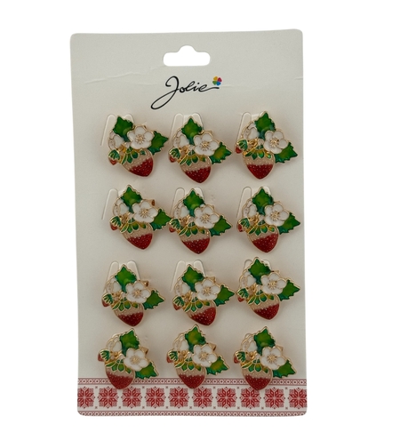 Set 12 Brose Martisor Primavara, Jolie, Model Capsuna Inflorita