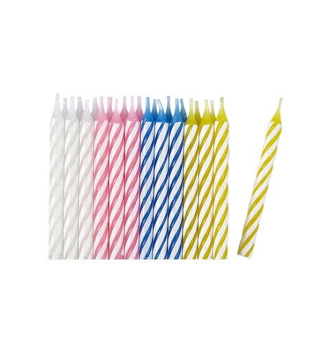 Set 24 Lumanari de Tort, Flippy, Model Spirala, Party, 6.5 cm, din Parafina, Multicolor