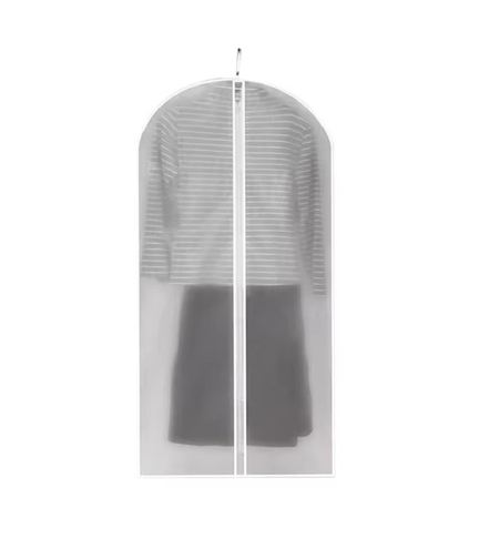Set 5 Huse de Depozitare cu Fermoar, Flippy, pentru Haine, de Protectie, pentru Voiaj, Netesut, Rezistent la Praf, 60x120 cm, Transparent-Alb