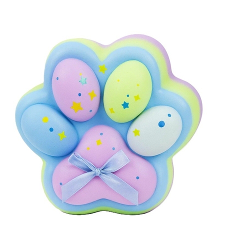 Jucarie Antistres Squishy, Flippy, cu Revenire Lenta, Squeeze Toys, Model Cat Paw, 12.5x10.5 cm, 220g, +3 Ani, din TPR, Model 4, Multicolor