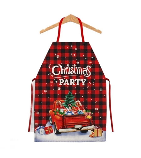 Sort de Bucatarie Decorativ, Flippy, Tema Craciun, 50 x 70 cm, Model Christmas Party, din Poliester, Rosu