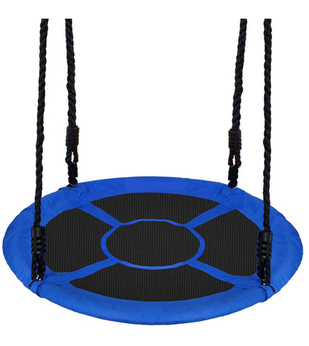 Leagan tip cuib Sersimo NS24, diametru 110cm, inaltime reglabila, pentru exterior, sarcina 150 kg, Albastru Negru
