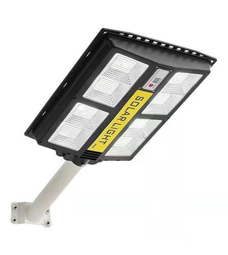 Lampa solara stradala Flippy, cu telecomanda, senzor de miscare si lumina, suport prindere, 720 LED-uri, IP65, ABS, 15AH, 500W, temperatura culoare 6500K, 44.5x34.7x6.6 cm, autonomie 10-12 ore, negru