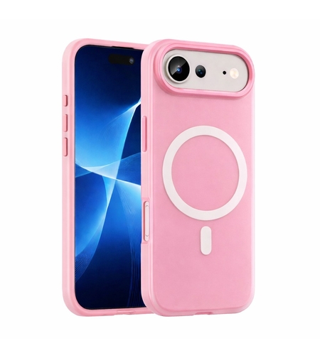 Husa Telefon Jelly Magnetic 2in1, Vafy, Compatibila cu Apple iPhone 17 Air, din PC+TPU, Magsafe, Finisaj Mat, Roz