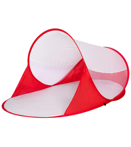 Cort plaja si picnic semi-deschis Sersimo, protectie UV, 200x120x95cm, rosu
