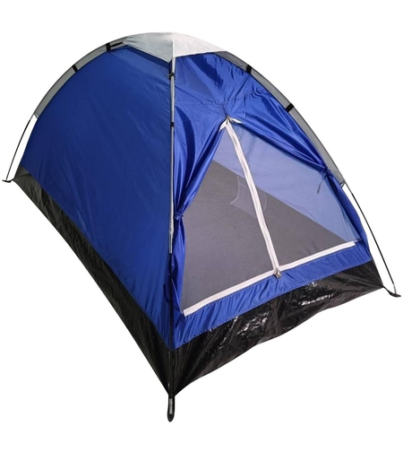 Cort usor de camping 2 persoane, cu plasa tantari, 200x120x100 cm, albastru