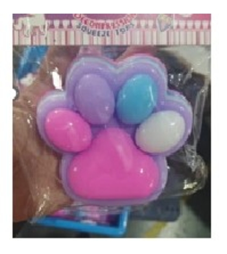Jucarie Antistres Squishy, Flippy, cu Revenire Lenta, Labuta de Pisica Pufoasa, 8.5 x 7.5 cm, Ambalaj Transparent, Multicolor Roz