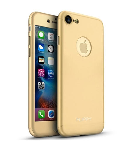 Husa Apple iPhone 7 Premium Full Cover 360 Auriu + Folie Cadou