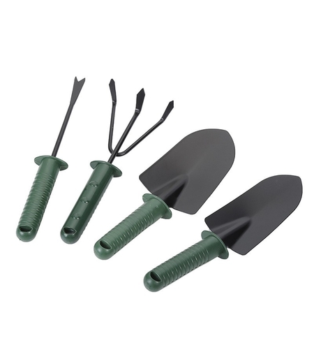 Set 4 Unelte de Gradina Flippy, pentru Plantare Prelucrare Sol si Ingrijire Plante, Material PVC si cardboard, 25 x 8.5 cm, verde