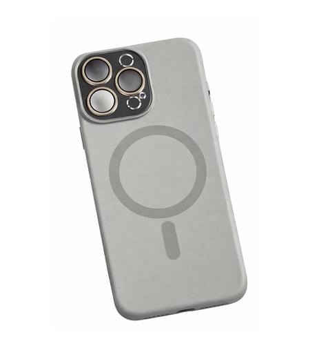 Carcasa Liquid Silicone, Vafy, Compatibila iPhone 17, Magnetica, Protectie TPU Camera, Gri Titanium