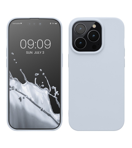 Husa pentru Apple iPhone 14 Pro Vafy, Liquid Silicone, cu Microfibra pe interior, Protectie Antisoc, Grey, Gri