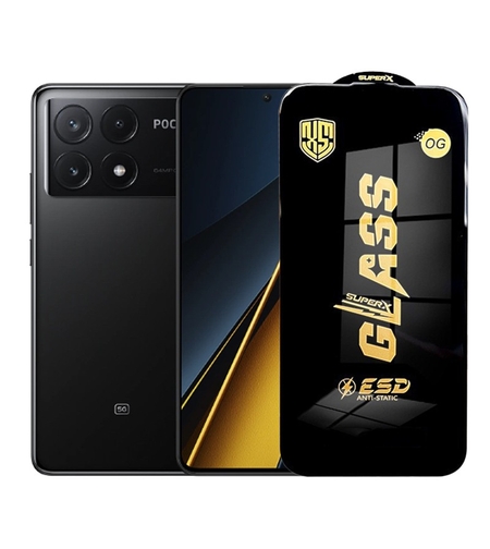 Folie de Protectie pentru Xiaomi Poco X6 Pro, Vafy, Sticla Securizata ESD, Margini Negre, Rezistenta la Zgirieturi, Antistatica, 0.35 mm, Transparenta