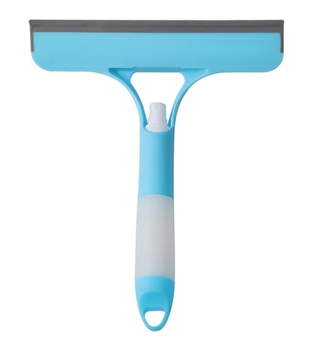 Racleta de Curatare 3 in 1, Flippy, Multifunctional, Pentru Casa si Masina, Pulverizator de Spray, Racleta din Silicon si Burete, 21.5 x 25.7 cm, Albastru
