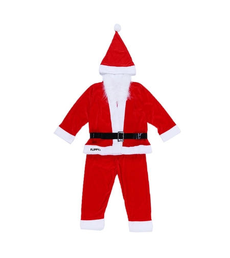 Costum Mos Craciun Flippy® Baiat, 4-6 ani, 5 piese, Catifea