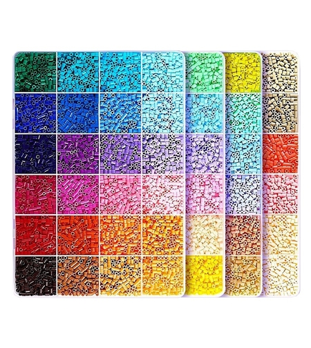 Kit de Margele Perle, Flippy, Set DIY 3D din 96 de Culori, 8000 de piese, Instrumente pentru Margele Incluse, 2.6 mm in cutie, Multicolor