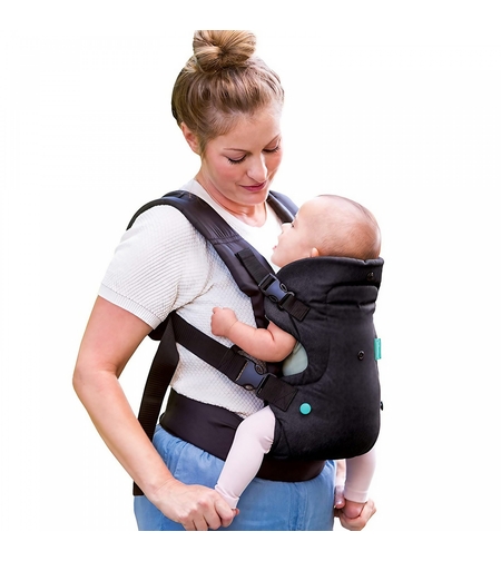 Marsupiu Ergonomic Flippy, 4 in 1, Multifunctional, 4 Pozitii, 6-36 Luni, 3.5kg - 15 kg, Negru