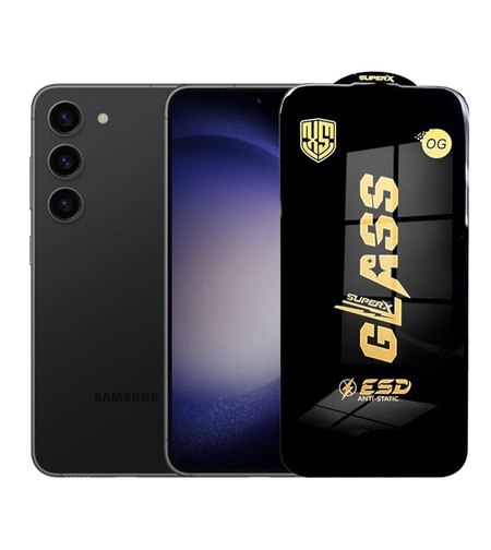 Folie de Protectie pentru Samsung Galaxy S23, Vafy, Sticla Securizata ESD, Margini Negre, Rezistenta la Zgirieturi, Antistatica, 0.35 mm, Transparenta