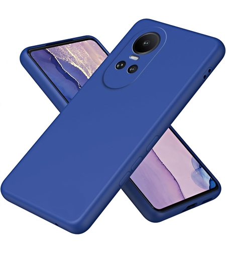 Husa de Protectie, Vafy, pentru Oppo Reno 10 Pro 5G, Liquid Silicone, cu Microfibra pe Interior, Protectie Antisoc, Compatibil Incarcare Wireless, Albastru