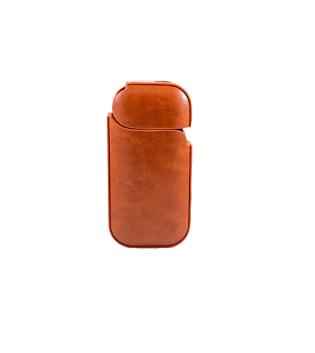 Husa Vafy pentru IQOS 2.4 Plus, Capac de Protectie, Anti Soc si Zgarieturi, din Piele Ecologica, 43 g, 12 x 6 x 2.5 cm, Portocaliu