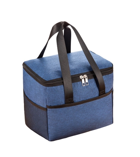 Geanta Termica Flippy pentru Pranz, Compartimente Telefon si Tacamuri, Multifunctionala, Impermeabila, 24x18x21 cm, Albastru