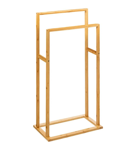 Suport prosoape 5Five Bamboo, 2 brate, bambus, 42x24x82 cm, maro