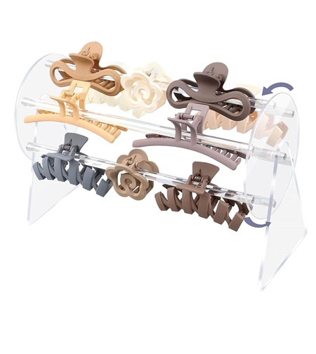 Organizator pentru Accesorii de Par, Flippy, Rotatie 360 Grade, din Plastic, 30 x 21 x 13 cm, Transparent