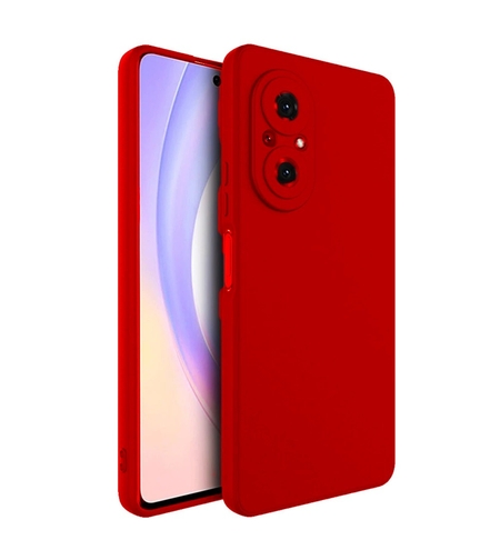 Husa pentru Huawei NOVA 9 SE, Vafy, Liquid Silicone, cu Microfibra pe interior, Protectie Antisoc, Rosu