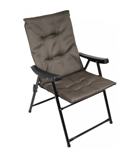 Scaun pliabil de gradina cu perna, structura metalica, 59x66x90 cm, maro