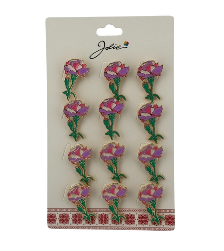 Set 12 Brose Martisor Primavara, Jolie, Model Garoafe Roz