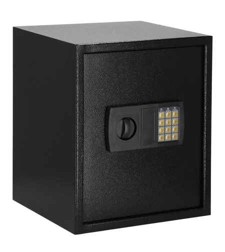 Seif electronic standard cu cifru si cheie, 415x350x310 mm, negru