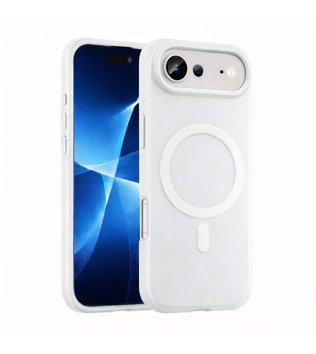 Husa Telefon Jelly Magnetic 2in1, Vafy, Compatibila cu Apple iPhone 17 Air, din PC+TPU, Magsafe, Finisaj Mat, Alb