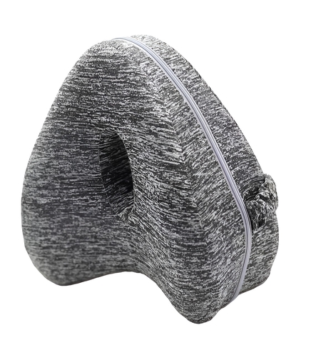 Perna Ortopedica pentru Picioare, Flippy, Multifunctionala, Confortabilă, in Forma de Inima, Spuma cu Memorie, Curea Anti-cadere, 25x23x13 cm, Gri