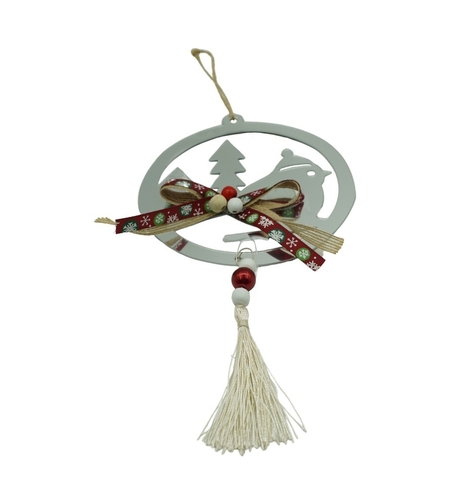 Ornament brad, Flippy, Pasare, Argintiu, Lucios, 14*26CM, Acril, Interior/ Exterior
