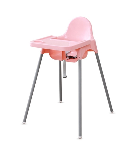 Scaun de Masa, Flippy, pentru Bebelusi si Copii 6-36 Luni, din Plastic/Metal, Centura in 2 Puncte, Tava Detasabila, 63 x 57 x 85 cm, Roz