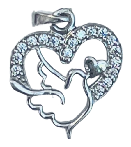 Pandantiv, Jolie Silver, Argint 925, Model Inima cu Porumbel, 20 x 15 mm, 1.5 g