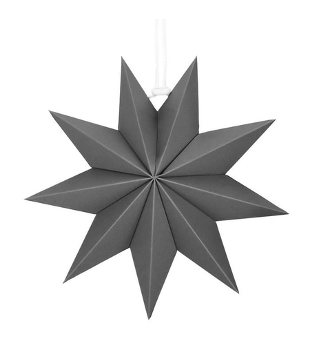 Stea decorativa 3D din hartie, cu 9 colturi, 30cm, argintie