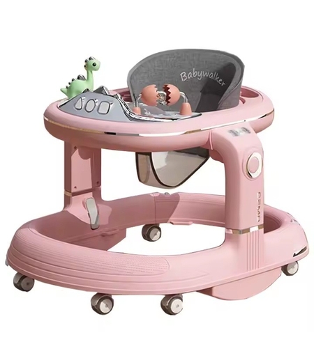Premergator 4in1, Flippy, Antemergator, Balansoar, Scaun de Masa, Functie Muzicala, din ABS, Roti Universale, Inaltime Reglabila, Sistem Antirasturnare, Greutate Portanta 25 kg, +6 Luni, Roz