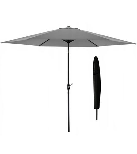 Umbrela terasa gradina, cu inclinare si husa, 300cm, Gri