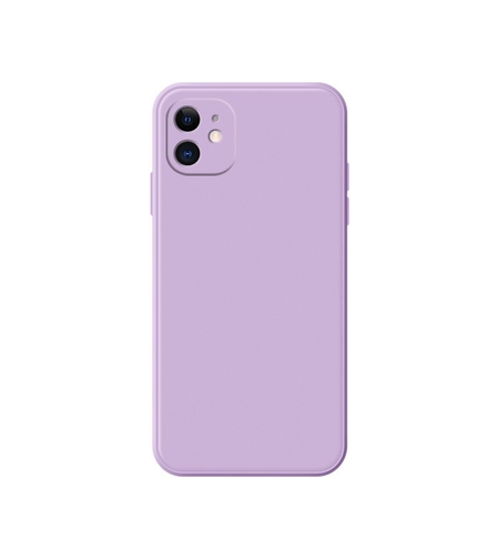 Husa pentru Apple iPhone 14 Vafy, Liquid Silicone, cu Microfibra pe interior, Protectie Antisoc, Grass purple, Mov