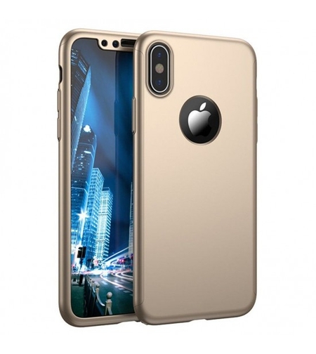Husa de protectie Flippy compatibila cu Apple iPhone 7 Full Cover 360 Auriu + Folie de protectie